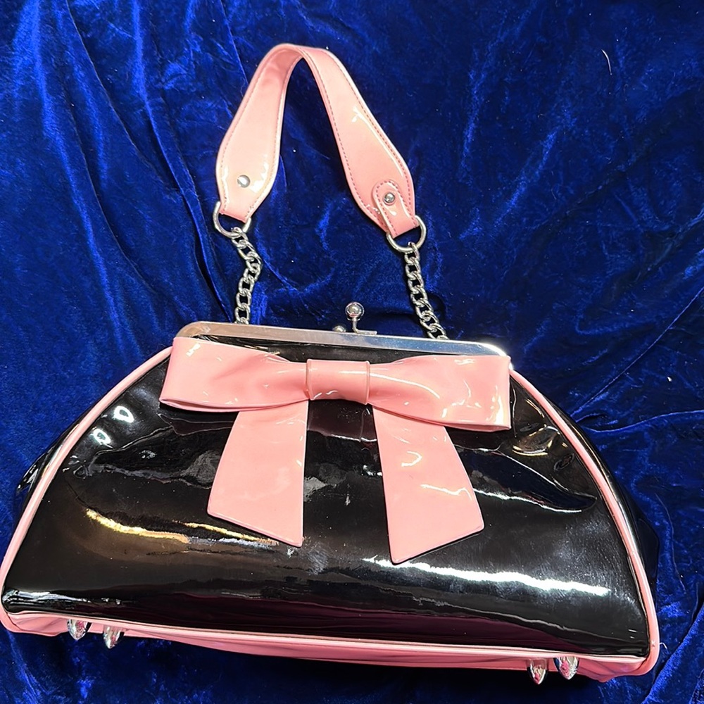 Pinup Couture Black and Pink Shoulder Bag